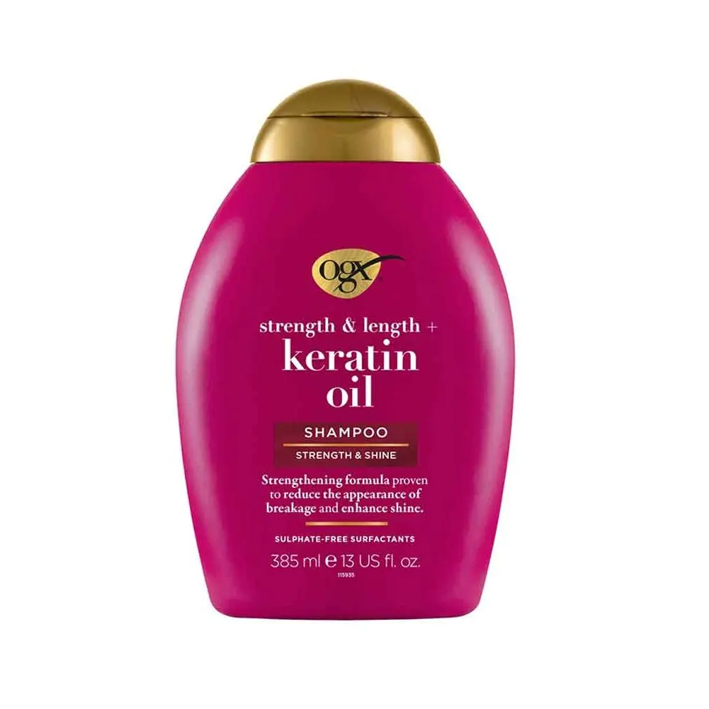 شامپو او جی ایکس روغن کراتین اصل OGX(بلند کننده و ضد موخوره مو)385ml
