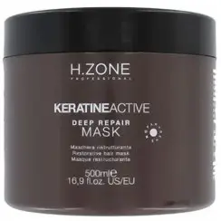 ماسک مو ترمیم کننده قوی اچ زون H.ZONE رنه بلانش renee blanche مدل کراتین اکتیو Keratin Active حجم ۵۰۰ میل
