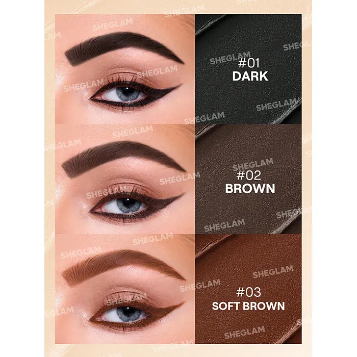 خط چشم و خط ابرو ژله ای سه رنگ شیگلم Streamline Brow & Eyeliner Gel