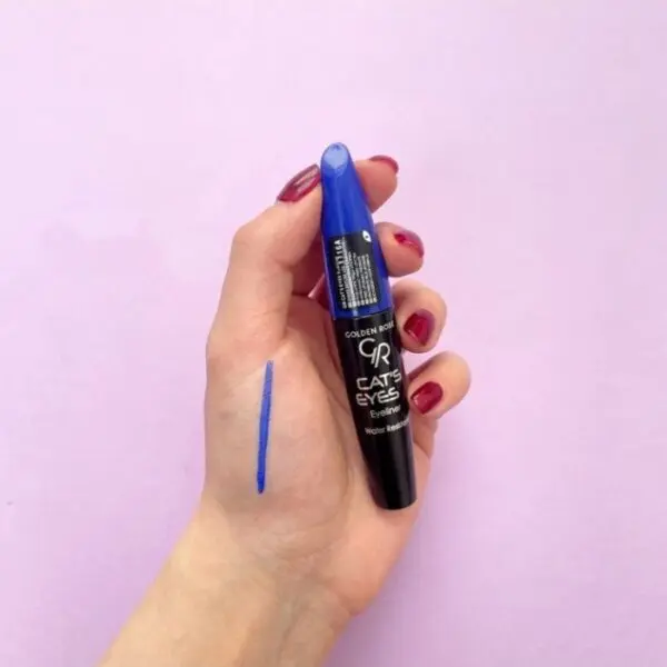 خط چشم آبی گلدن رز Golden Rose Cat Eyes Eyeliner Blue